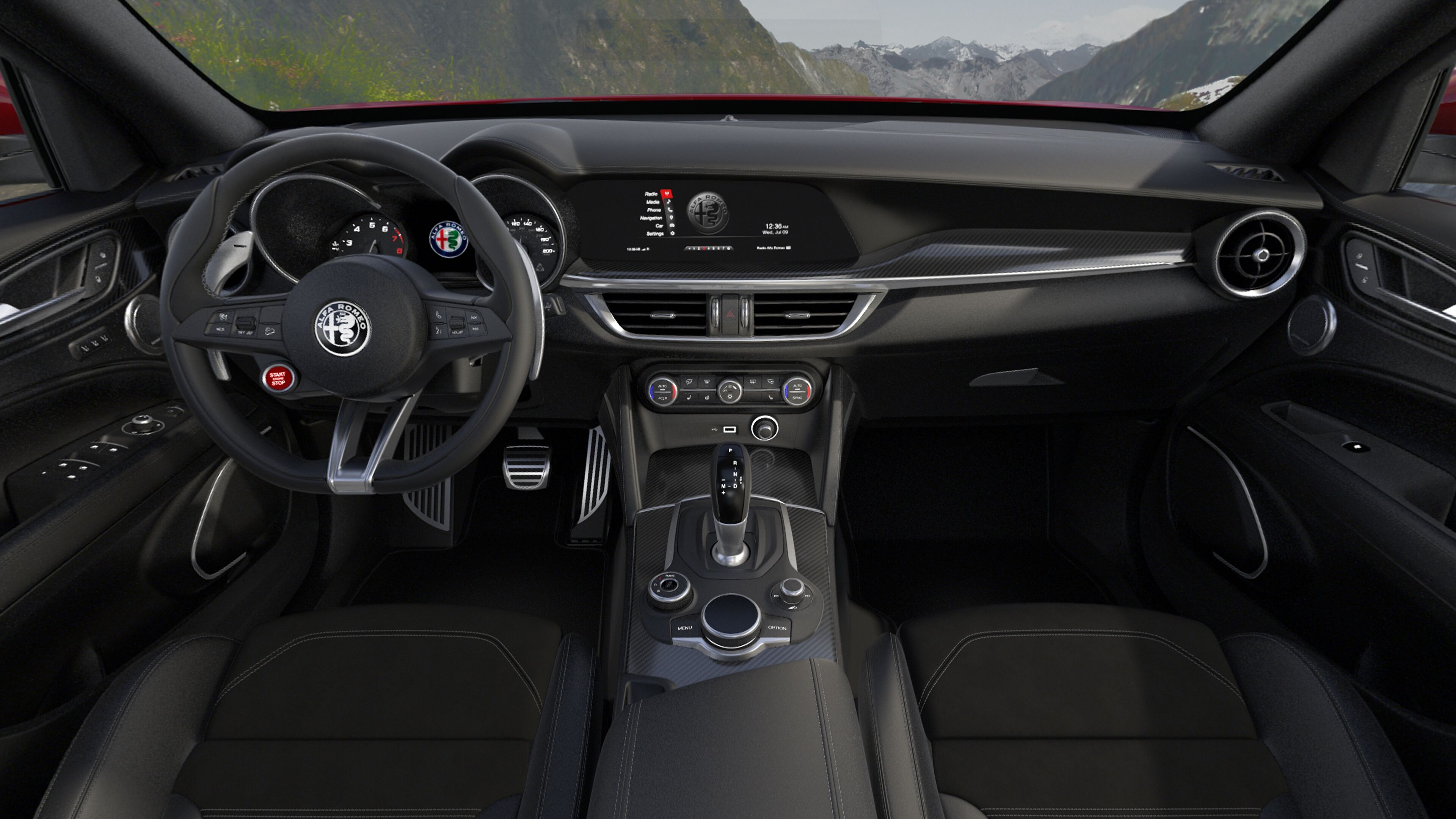 2019 Alfa Romeo Quadrifoglio AWD Black Interior